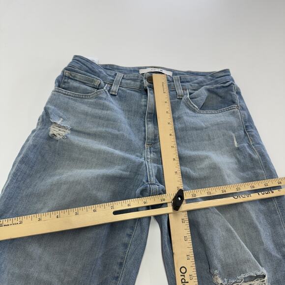 Joes Jeans Womens 27 Blue High Rise Straight Crop Distressed Ripped Denim Pants - Picture 7 of 8